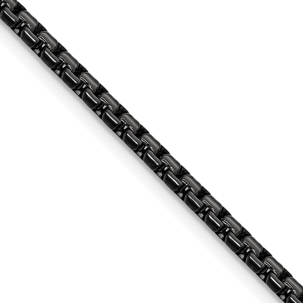 Chisel Stainless Steel Polished Black IP-plated 3mm 20 inch Flat Box Chain