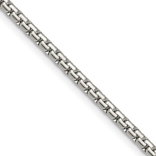 Chisel Stainless Steel Polished 3mm 24 inch Flat Box Chain