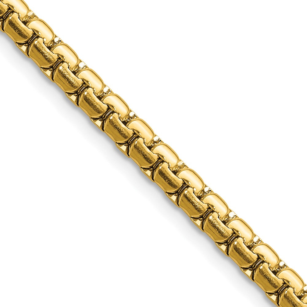 Chisel Stainless Steel Polished Yellow IP-plated 4mm 18 inch Flat Box Chain