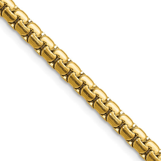 Chisel Stainless Steel Polished Yellow IP-plated 4mm 22 inch Flat Box Chain