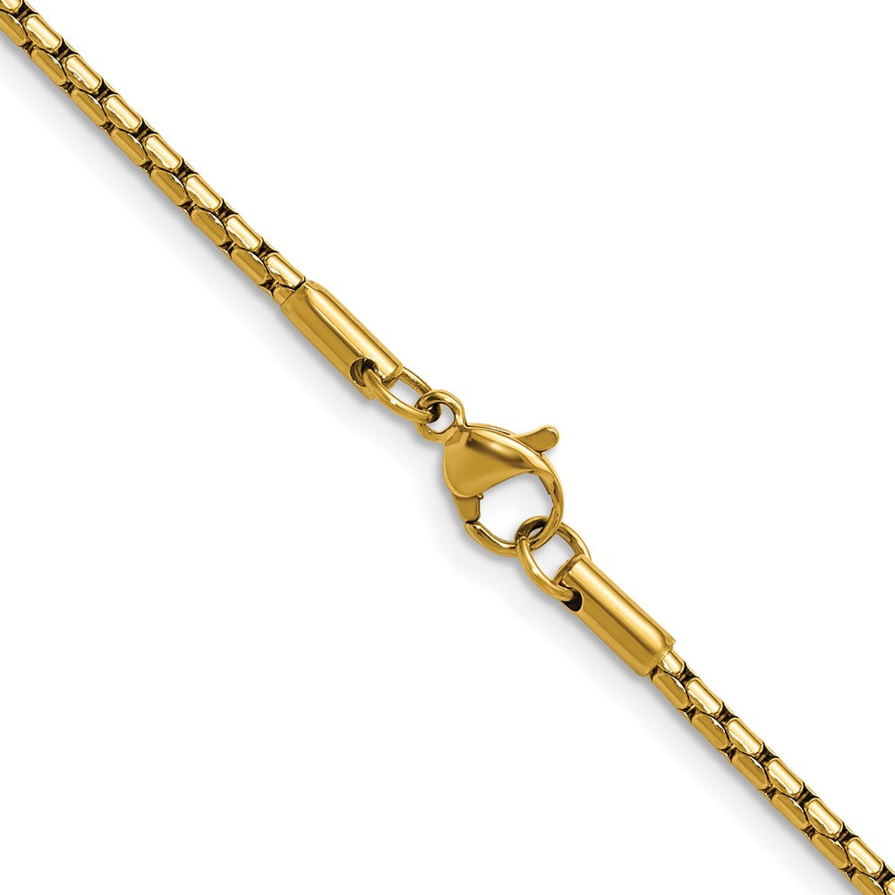 Chisel Stainless Steel Polished Yellow IP-plated 1.7mm 18 inch Elongated Box Chain