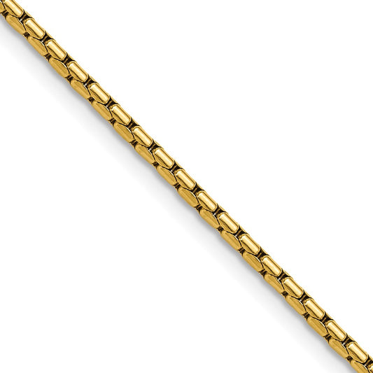 Chisel Stainless Steel Polished Yellow IP-plated 1.7mm 20 inch Elongated Box Chain