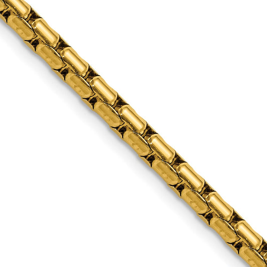Chisel Stainless Steel Polished Yellow IP-plated 3.5mm 24 inch Elongated Round Box Chain