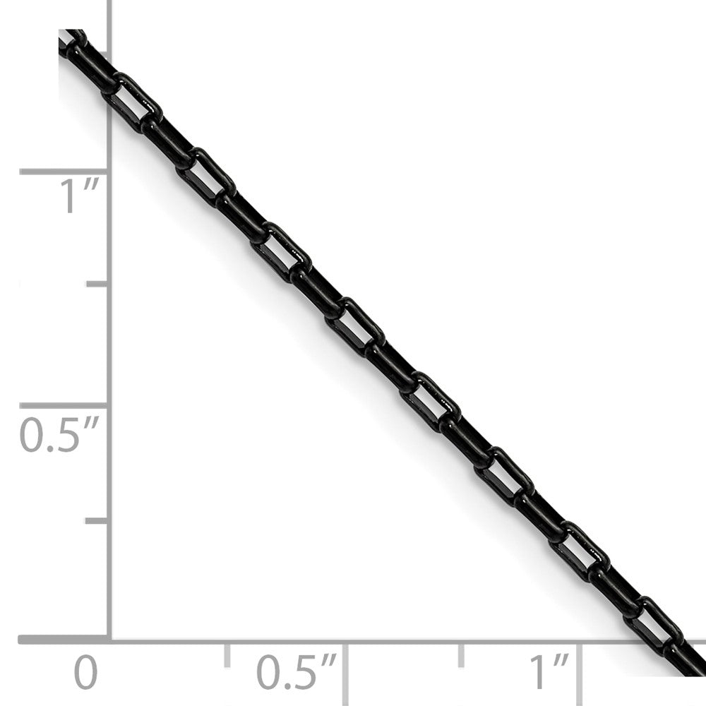 Chisel Stainless Steel Polished Black IP-plated 2.2mm 22 inch Fancy Box/Paperclip Link Chain