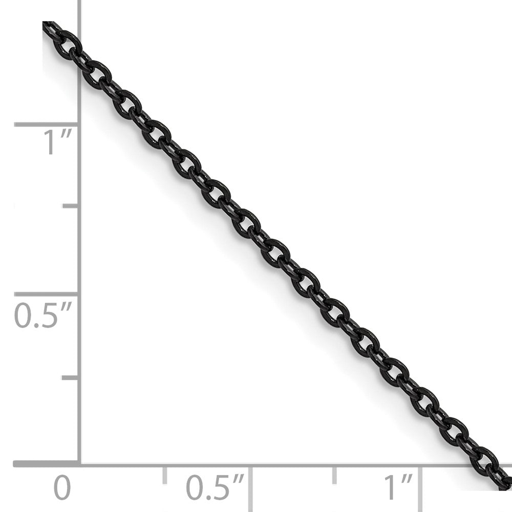 Chisel Stainless Steel Polished Black IP-plated 1.9mm 20 inch Cable Chain