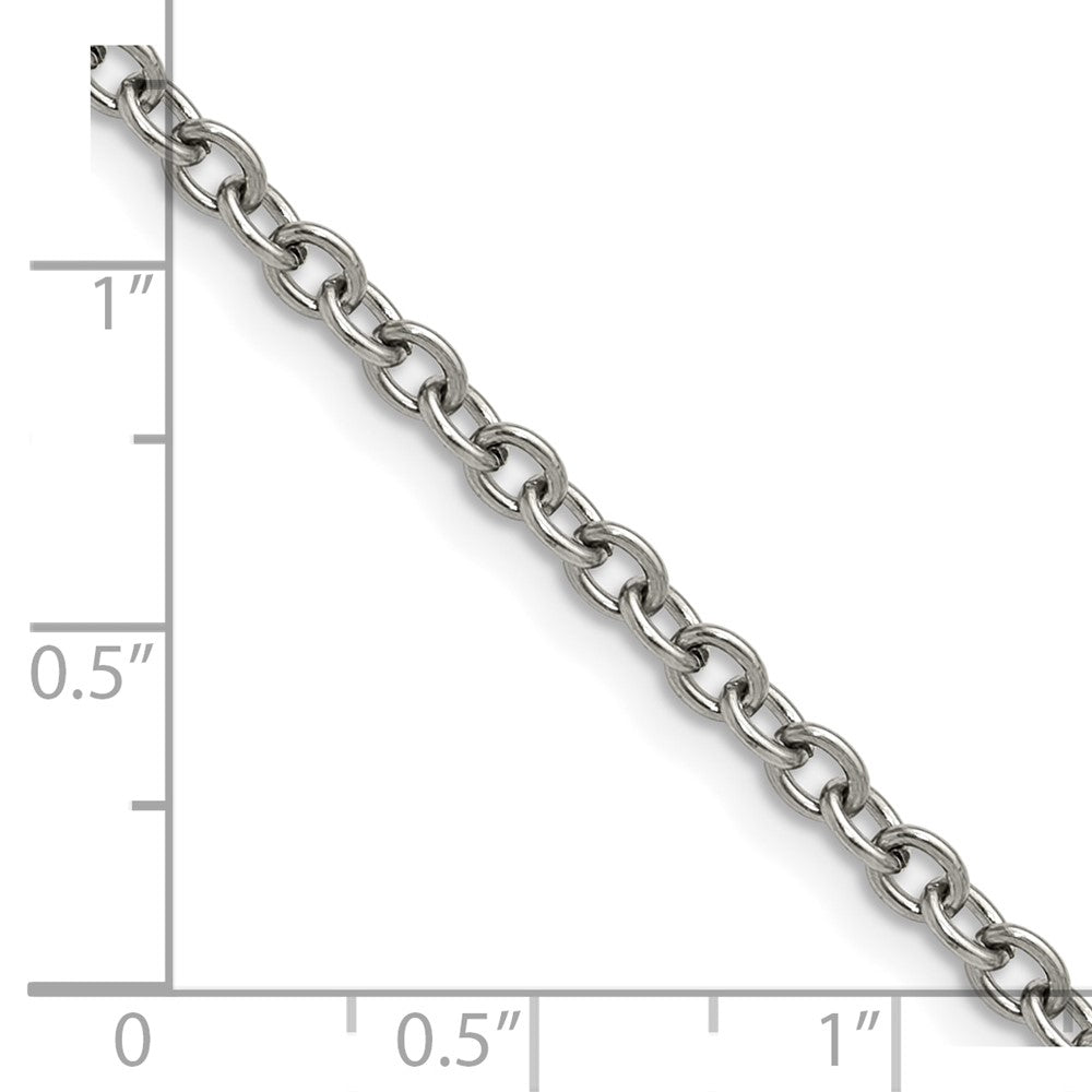 Chisel Stainless Steel Polished 3mm 24 inch Cable Chain