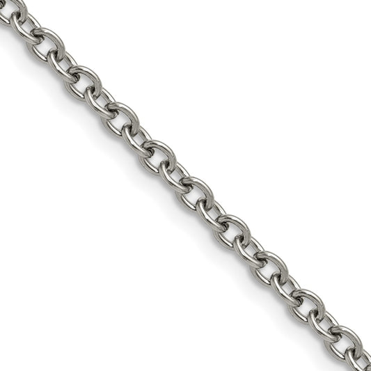 Chisel Stainless Steel Polished 3mm 20 inch Cable Chain