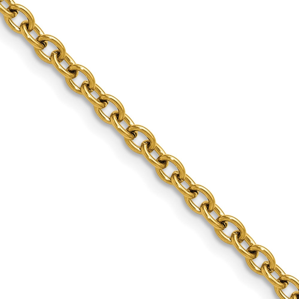 Chisel Stainless Steel Polished Yellow IP-plated 3mm 20 inch Cable Chain
