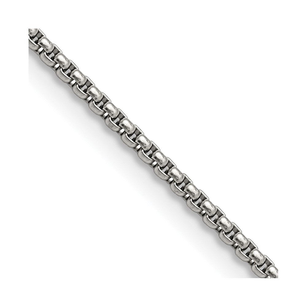 Chisel Stainless Steel Polished 2.2mm 16 inch Rounded Box Chain