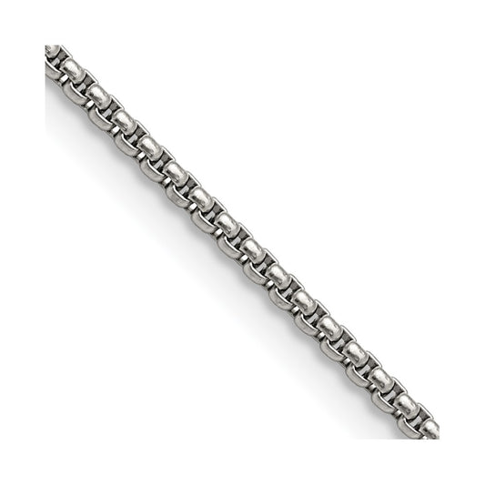 Chisel Stainless Steel Polished 2.2mm 16 inch Rounded Box Chain
