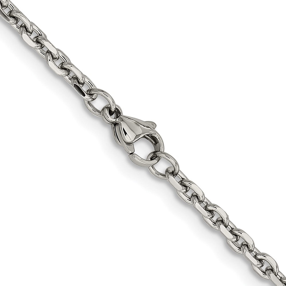 Chisel Stainless Steel Polished 3.4mm 24 inch Cable Chain