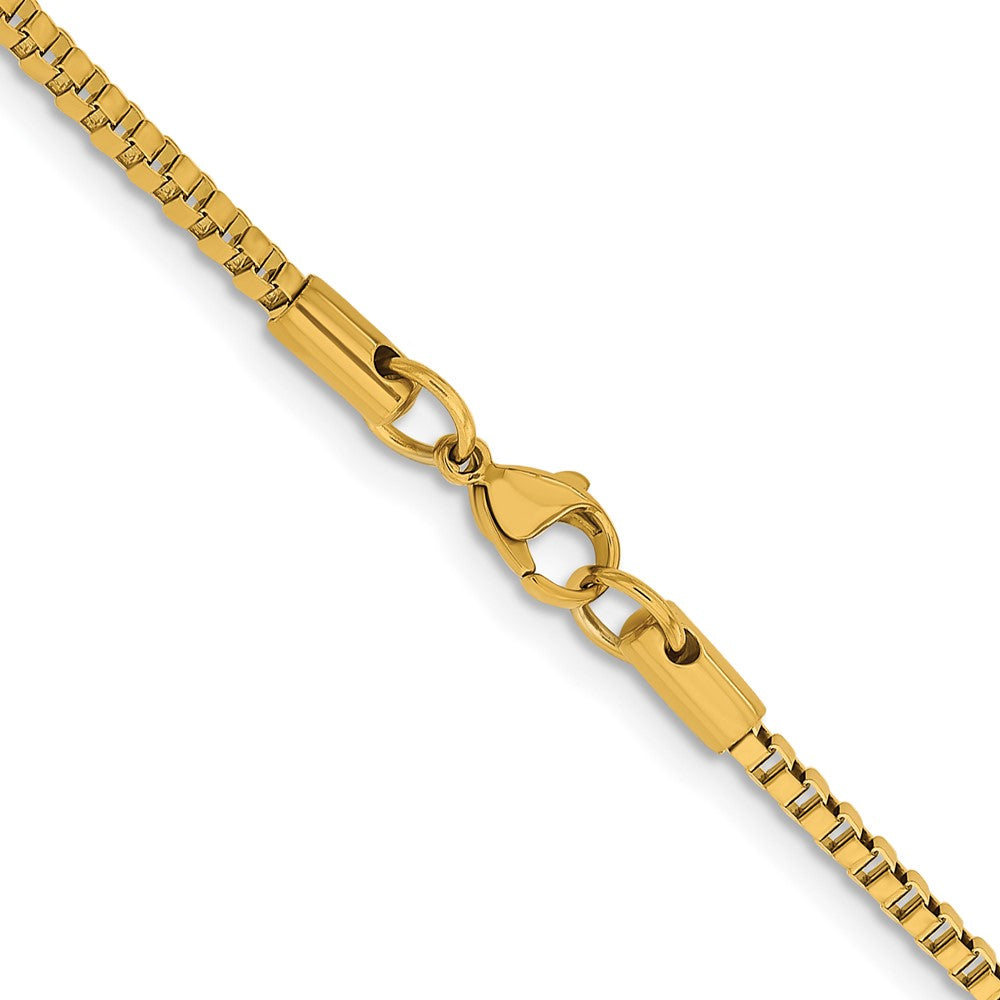 Chisel Stainless Steel Polished Yellow IP-plated 2.4mm 20 inch Box Chain
