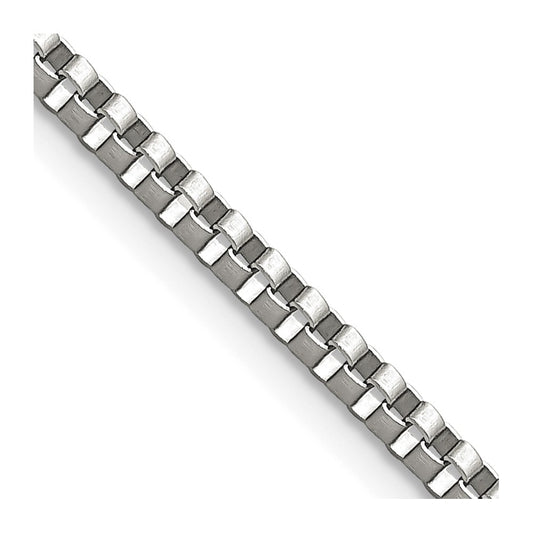 Chisel Stainless Steel Polished 2.4mm 20 inch Box Chain