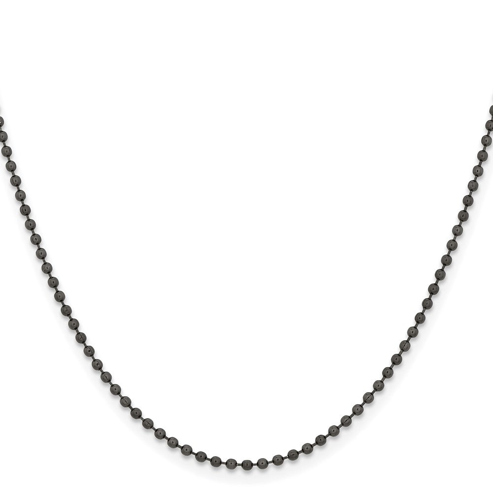 Chisel Stainless Steel Polished Black IP-plated 2mm 18 inch Ball Chain