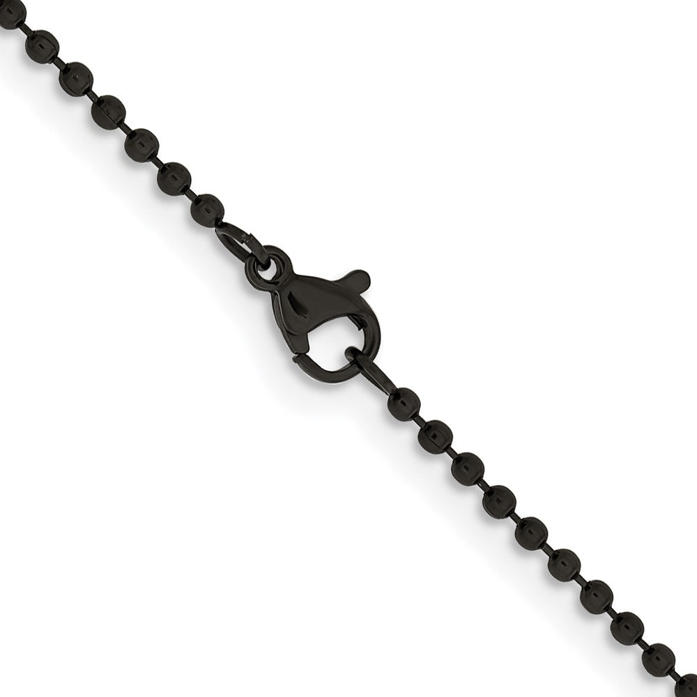 Chisel Stainless Steel Polished Black IP-plated 2mm 18 inch Ball Chain