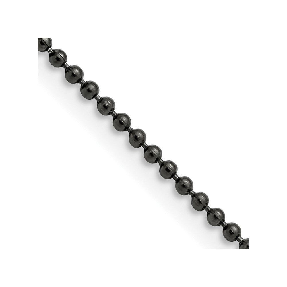 Chisel Stainless Steel Polished Black IP-plated 2mm 20 inch Ball Chain