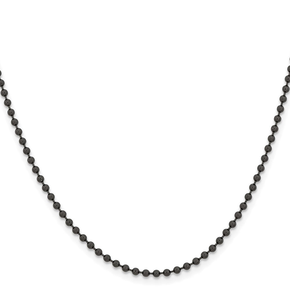 Chisel Stainless Steel Polished Black IP-plated 2.4mm 30 inch Ball Chain