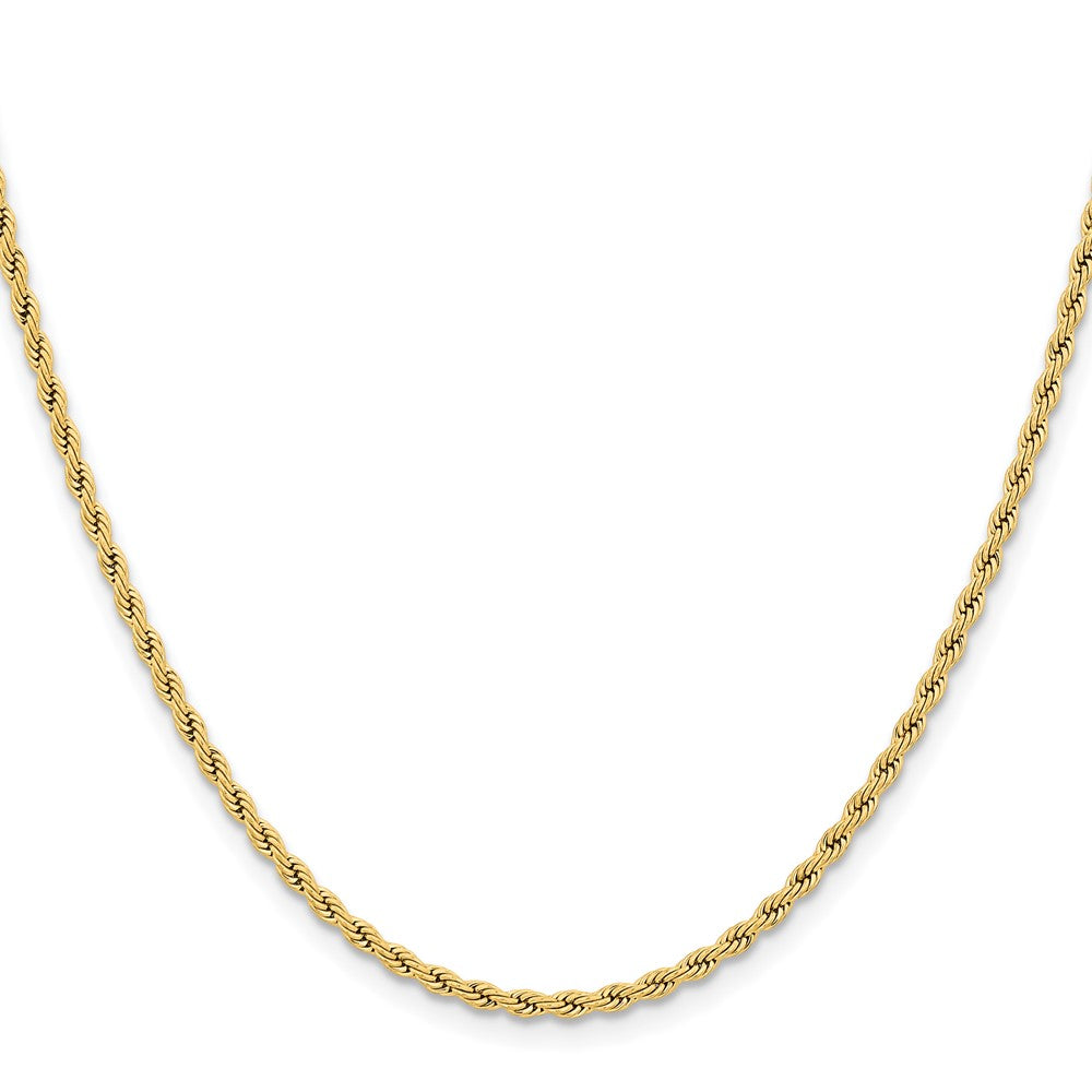 Chisel Stainless Steel Polished Yellow IP-plated 2.4mm 22 inch Rope Chain
