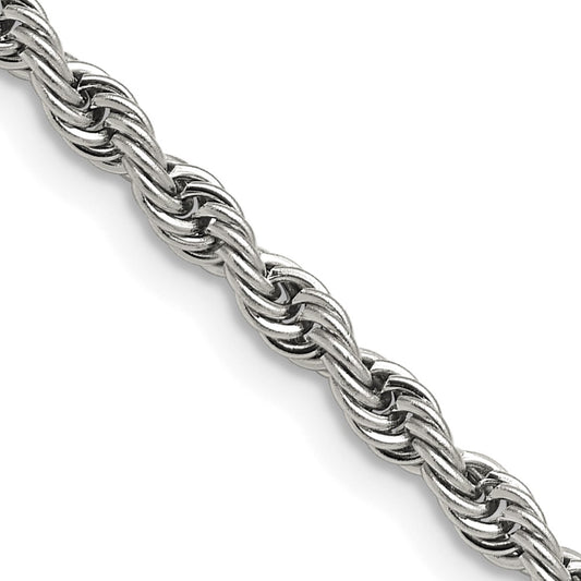 Chisel Stainless Steel Polished 4mm 22 inch Rope Chain