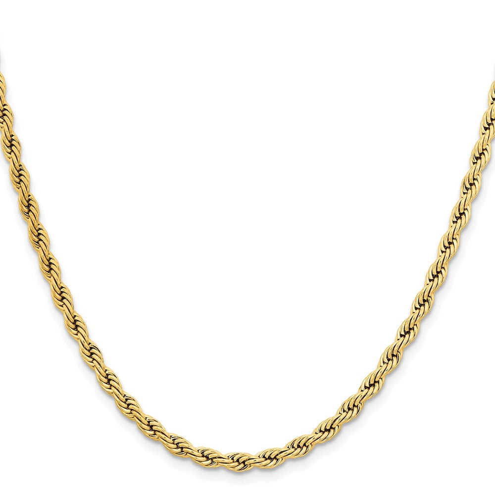 Chisel Stainless Steel Polished Yellow IP-plated 4mm 18 inch Rope Chain
