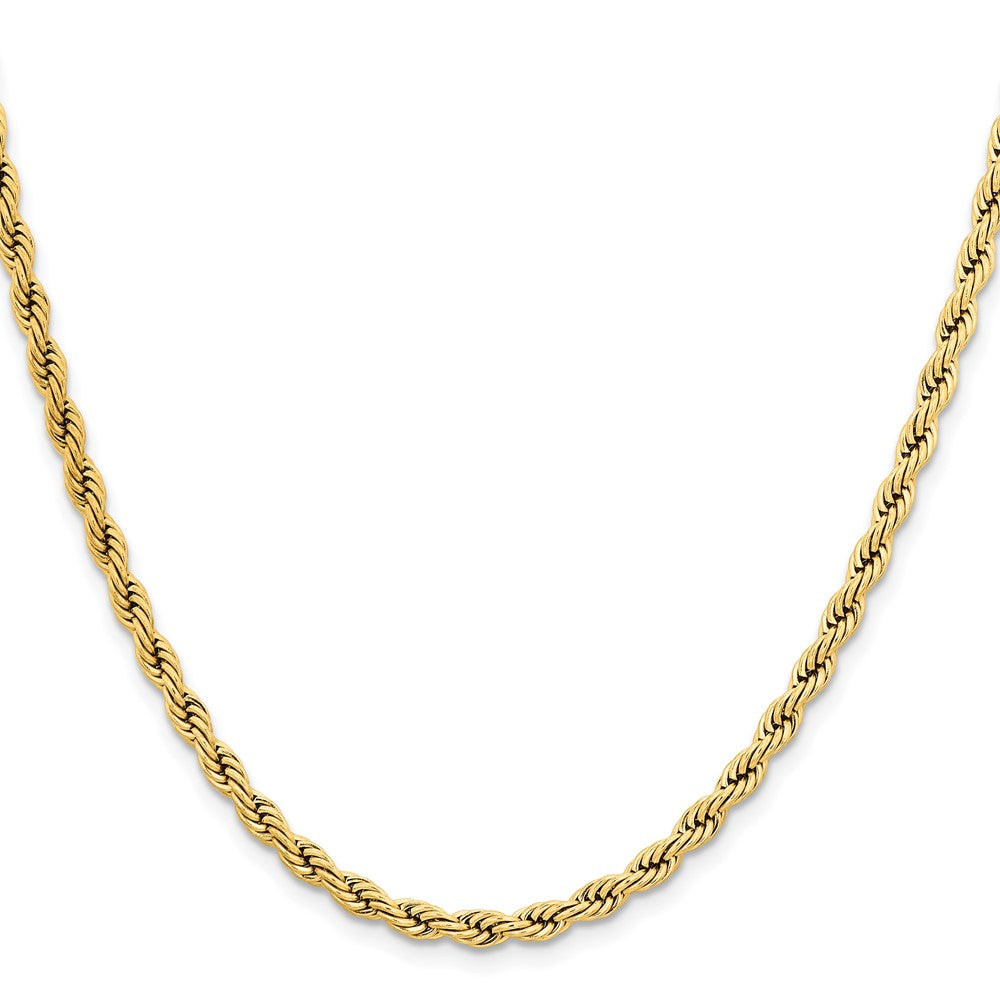 Chisel Stainless Steel Polished Yellow IP-plated 4mm 24 inch Rope Chain