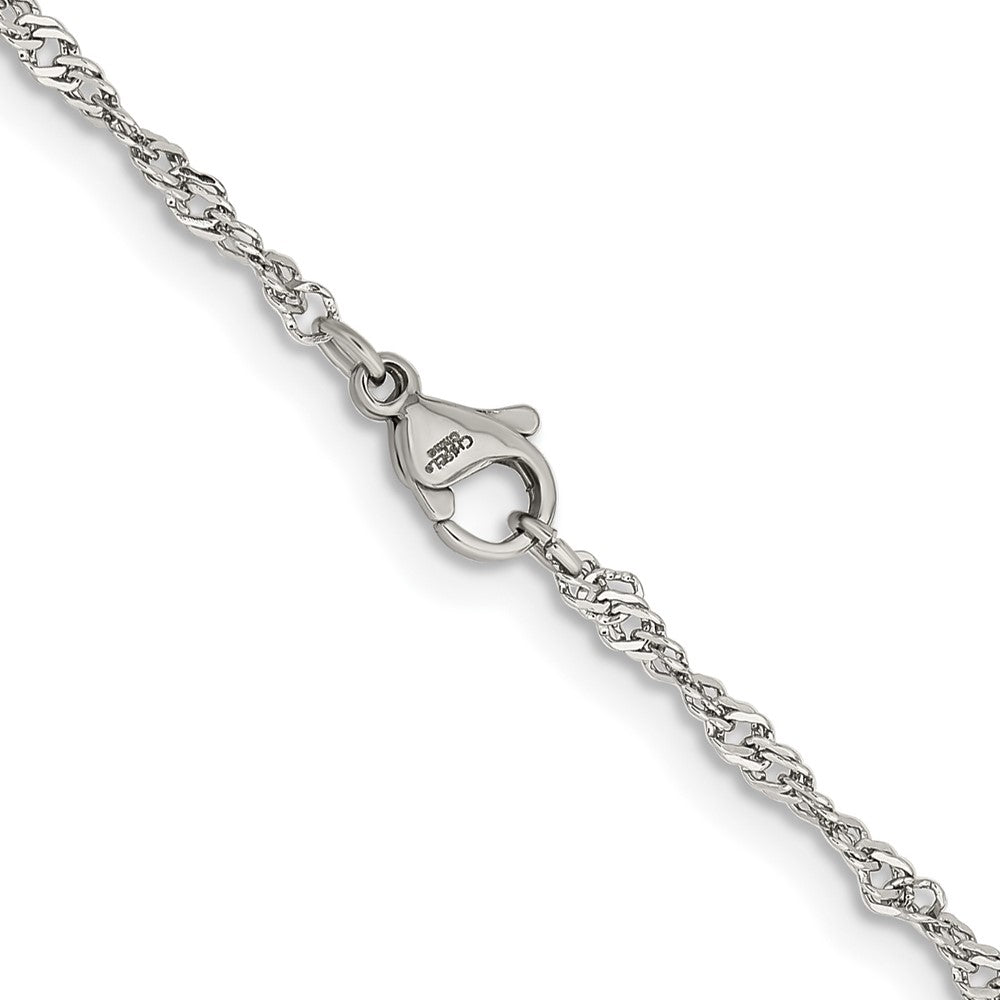 Chisel Stainless Steel Polished 2.5mm 24 inch Singapore Chain