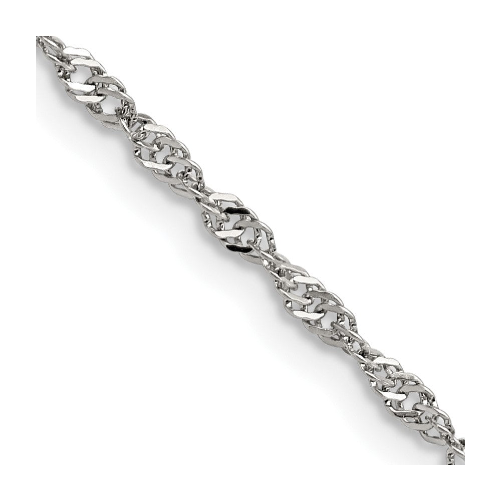 Chisel Stainless Steel Polished 2.5mm 18 inch Singapore Chain