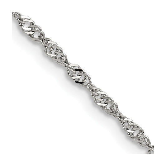 Chisel Stainless Steel Polished 2.5mm 18 inch Singapore Chain