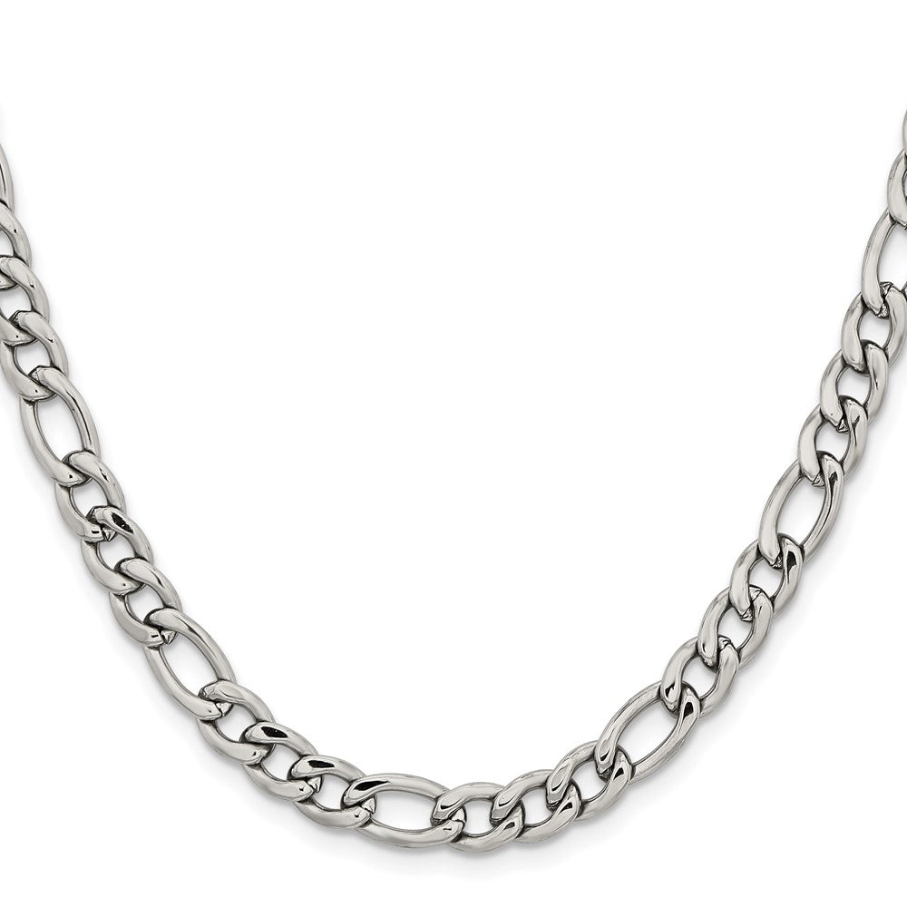 Chisel Stainless Steel Polished 6.75mm 20 inch Figaro Chain