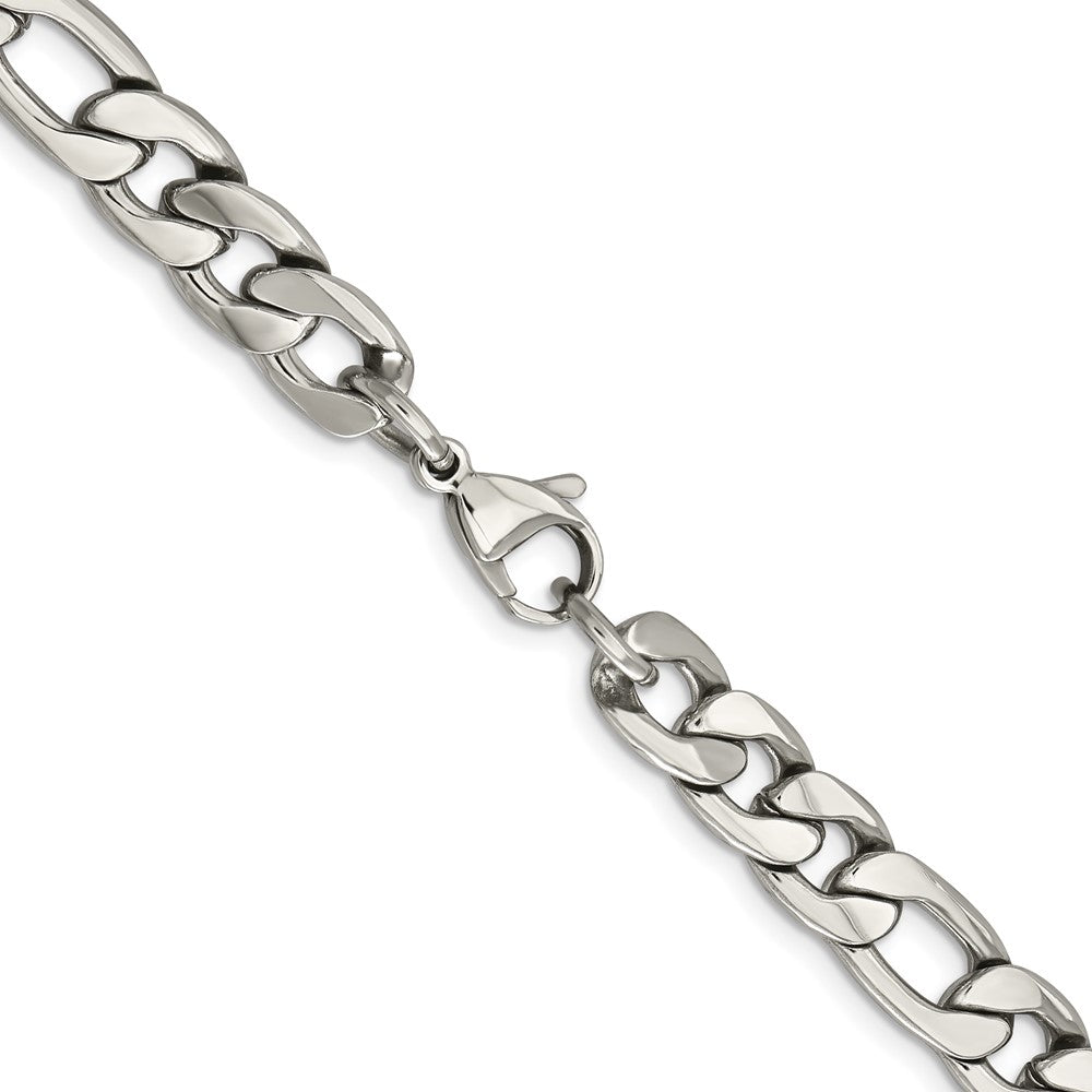 Chisel Stainless Steel Polished 8.75mm 24 inch Figaro Chain
