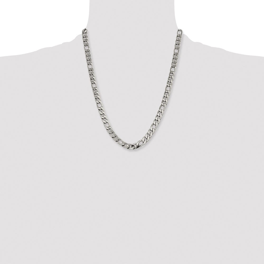Chisel Stainless Steel Polished 8.75mm 22 inch Figaro Chain