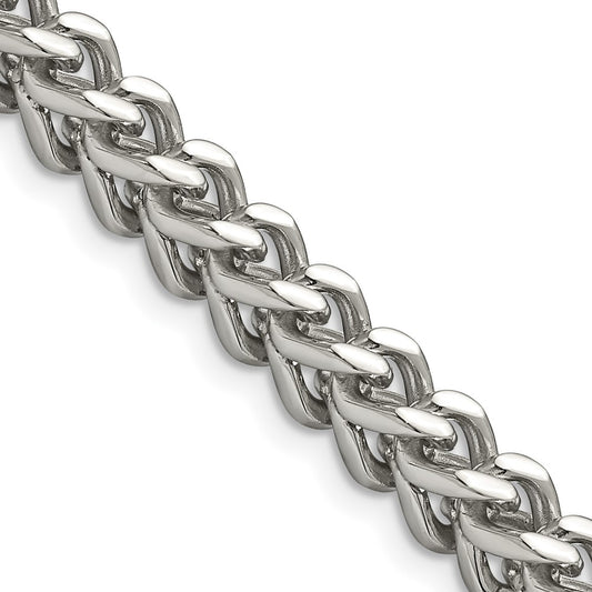 Chisel Stainless Steel Polished 6.75mm 24 inch Franco Chain