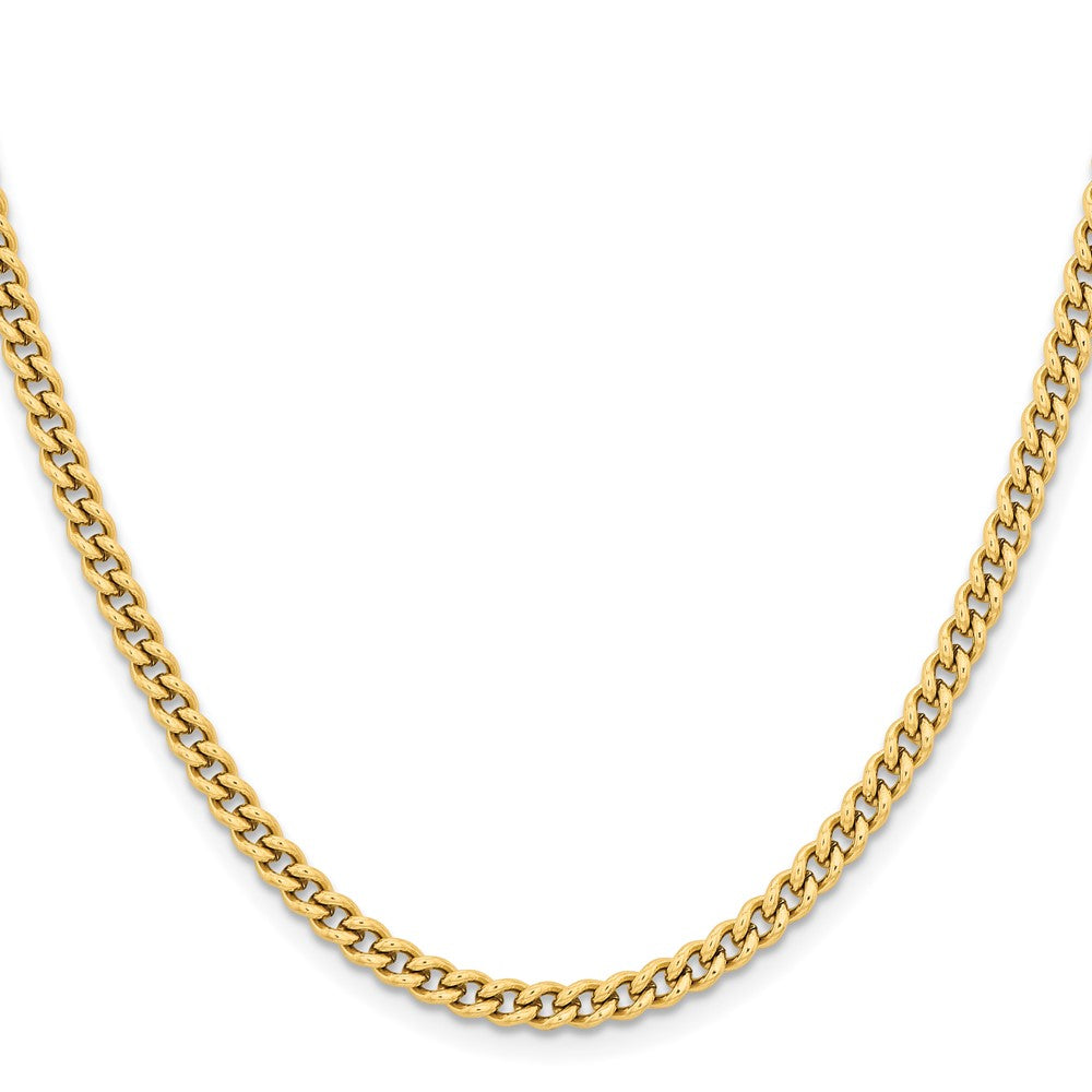 Chisel Stainless Steel Polished Yellow IP-plated 4mm 18 inch Round Curb Chain