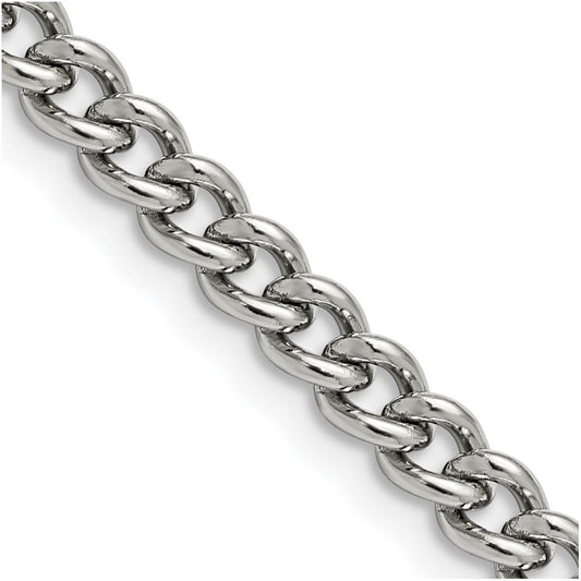 Chisel Stainless Steel Polished 5.3mm 24 inch Round Curb Chain