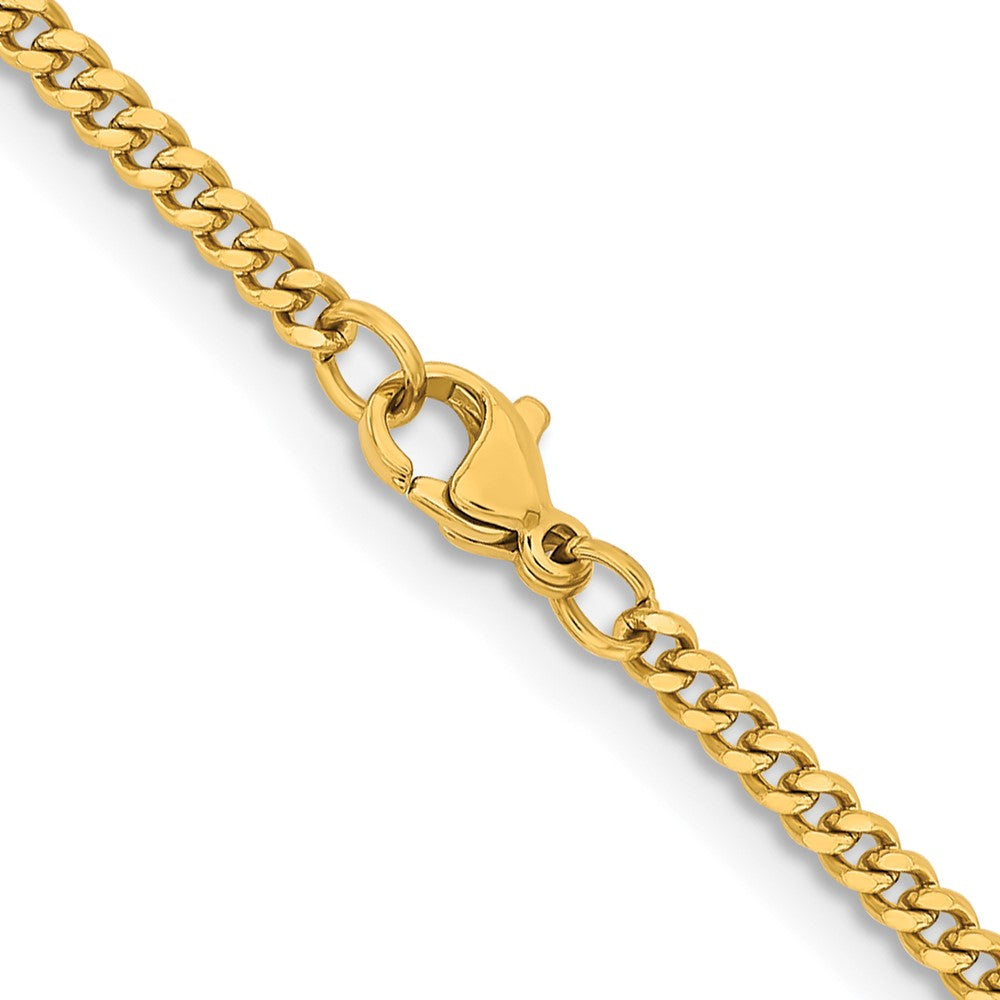 Chisel Stainless Steel Polished Yellow IP-plated 3mm 22 inch Curb Chain