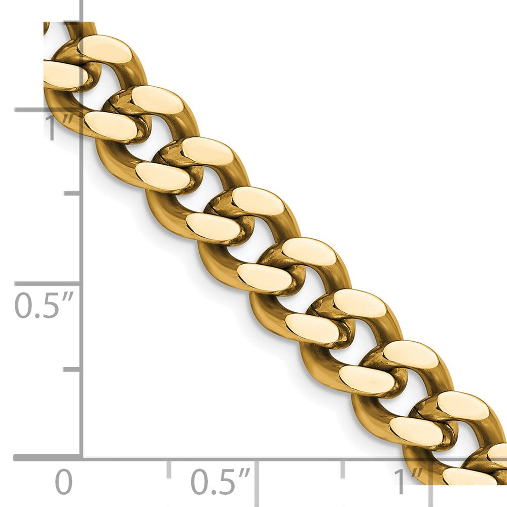 Chisel Stainless Steel Polished Yellow IP-plated 9.5mm 22 inch Curb Chain