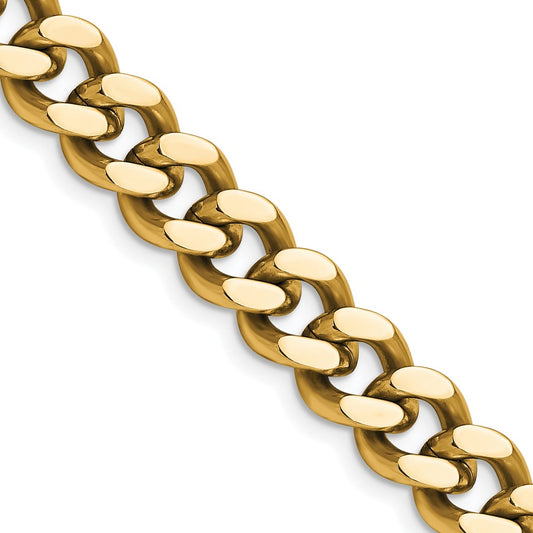 Chisel Stainless Steel Polished Yellow IP-plated 9.5mm 22 inch Curb Chain