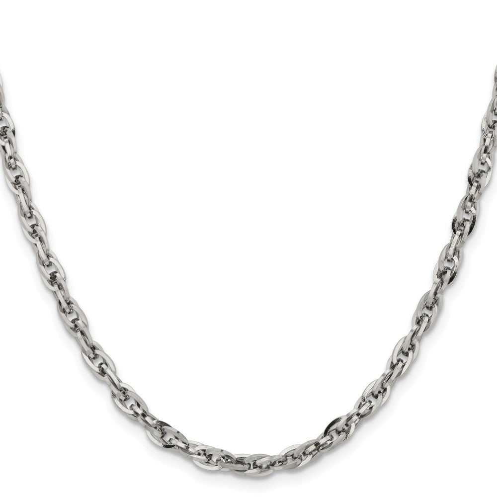 Chisel Stainless Steel Polished 4.2mm 24 inch Fancy Twisted Link Chain