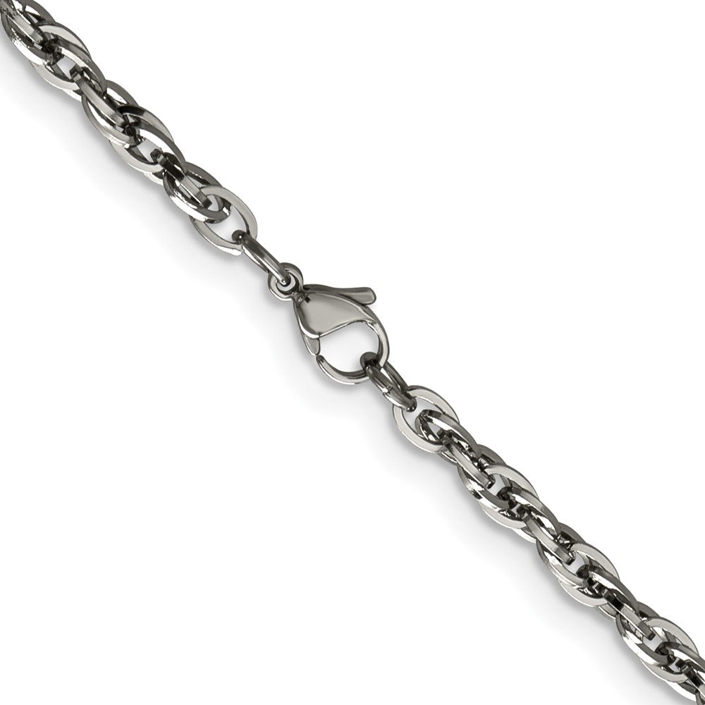 Chisel Stainless Steel Polished 4.2mm 22 inch Fancy Twisted Link Chain