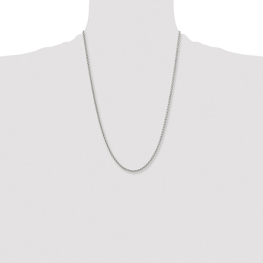 Chisel Stainless Steel Polished 3mm 24 inch Wheat Chain