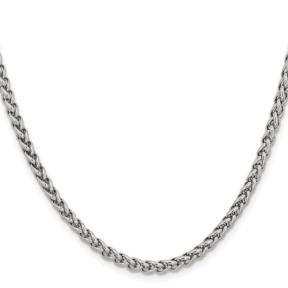 Chisel Stainless Steel Polished 4mm 20 inch Wheat Chain