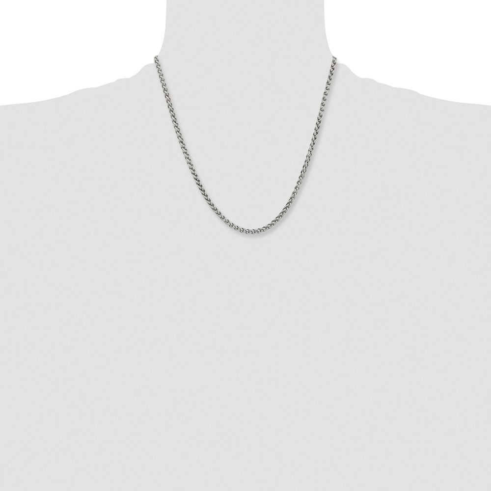 Chisel Stainless Steel Polished 4mm 20 inch Wheat Chain