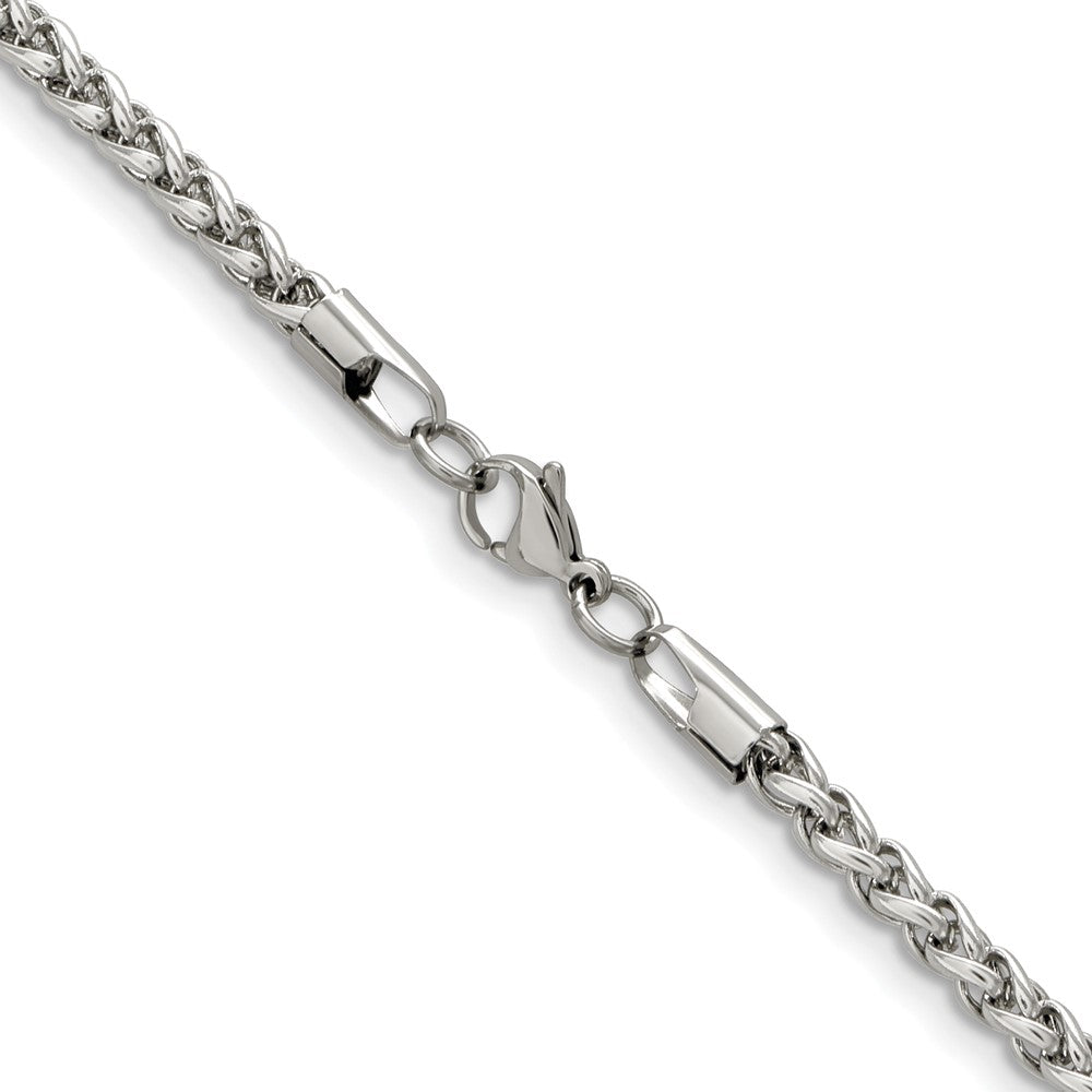 Chisel Stainless Steel Polished 5mm 24 inch Wheat Chain