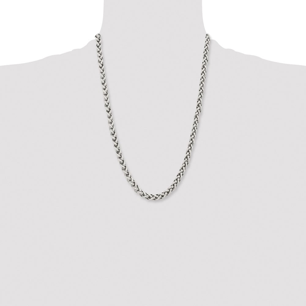 Chisel Stainless Steel Polished 24 inch Spiga Necklace