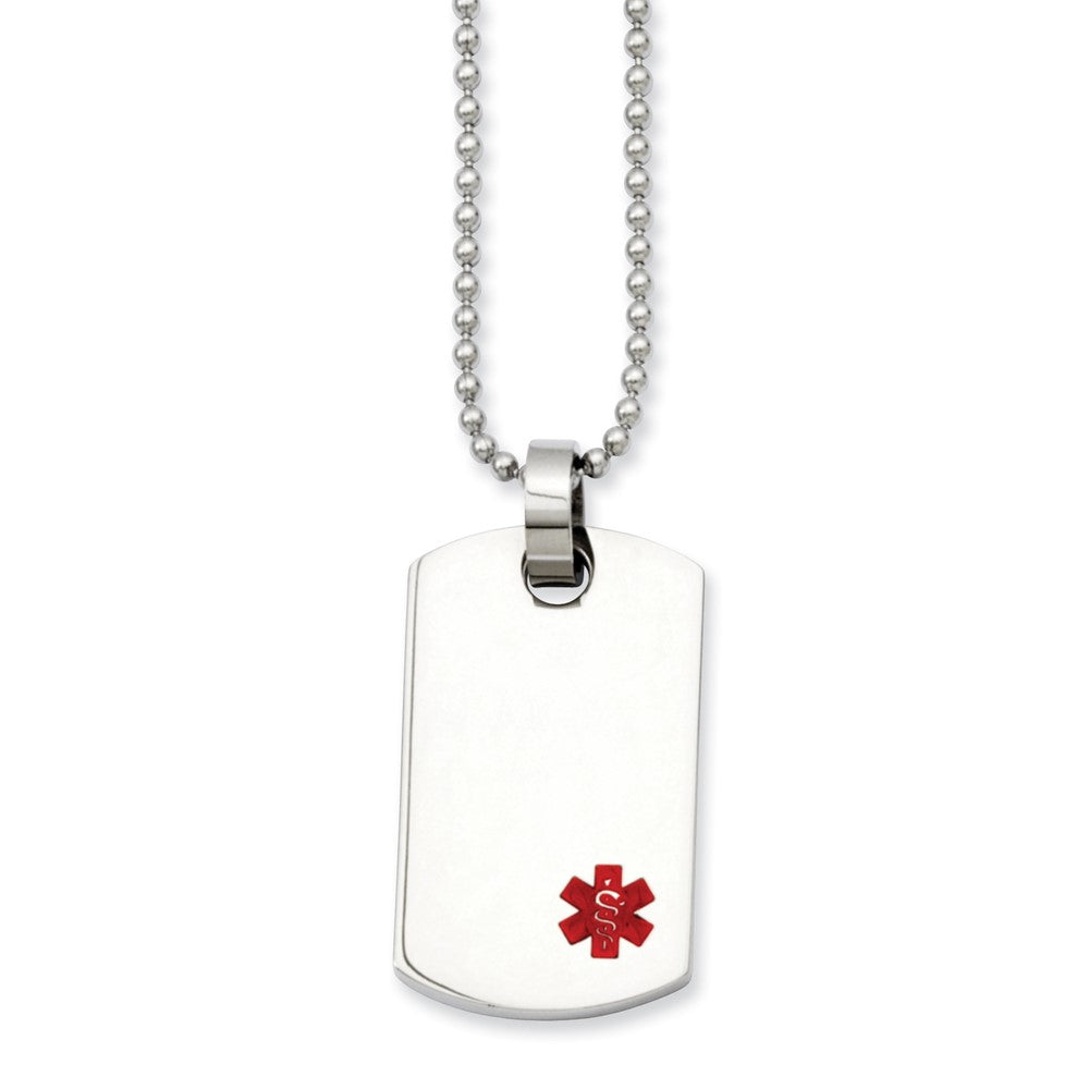 Stainless Steel Small Dog Tag Medical Pendant