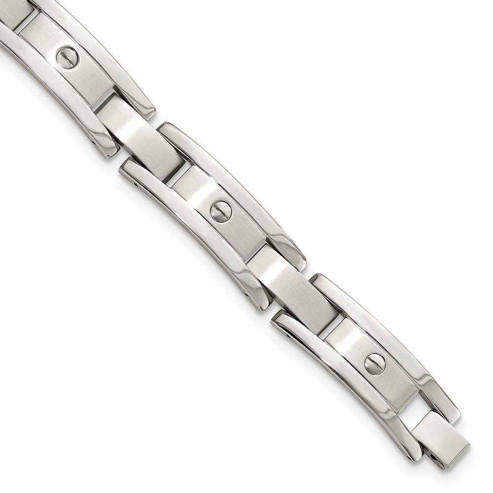 Chisel Stainless Steel Brushed and Polished 8.25 inch Bracelet, Money Clip and Key Ring Set