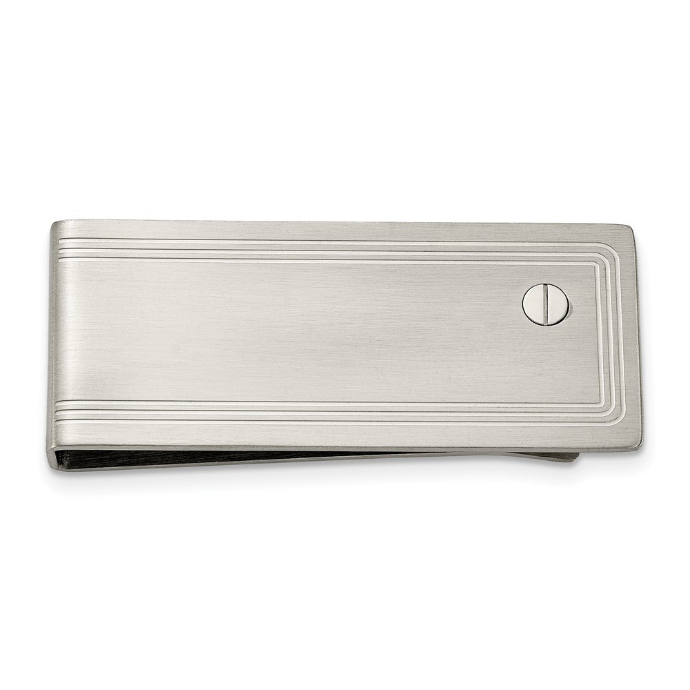 Chisel Stainless Steel Brushed and Polished 8.25 inch Bracelet, Money Clip and Key Ring Set