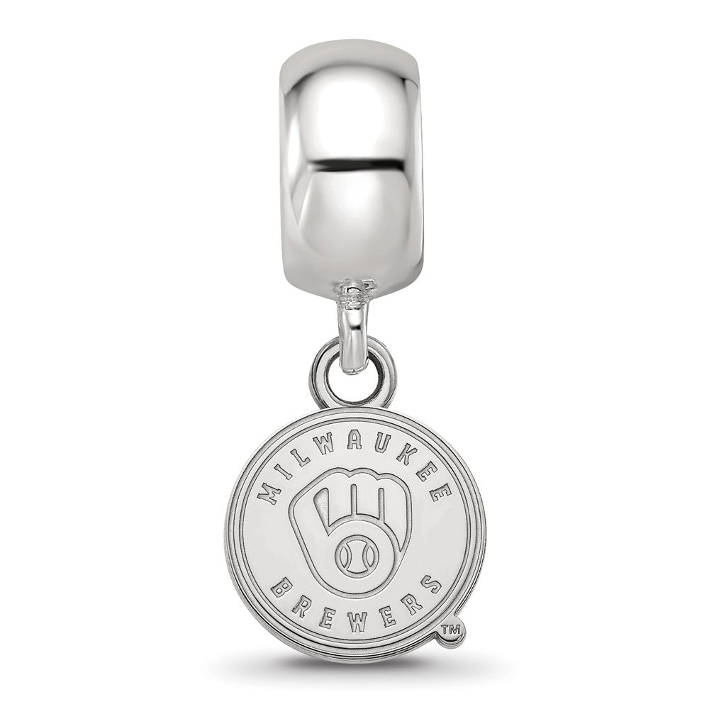 Sterling Silver Rhodium-plated MLB Milwaukee Brewers Letter M Extra Small Dangle Bead