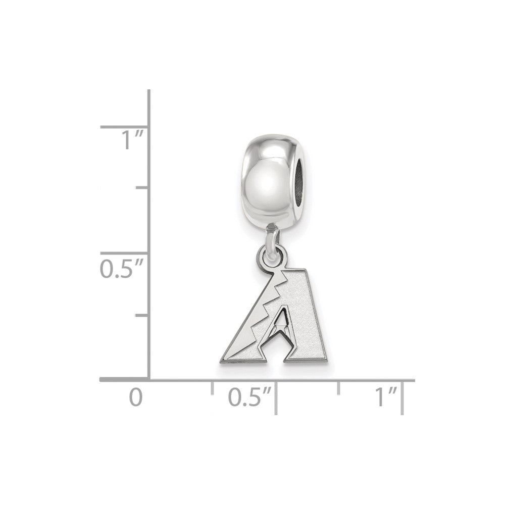 Sterling Silver Rhodium-plated MLB Arizona Diamondbacks Extra Small Dangle Bead
