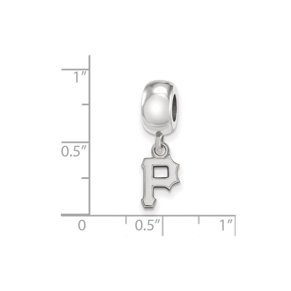 Sterling Silver Rhodium-plated MLB Pittsburgh Pirates Letter P Extra Small Dangle Bead